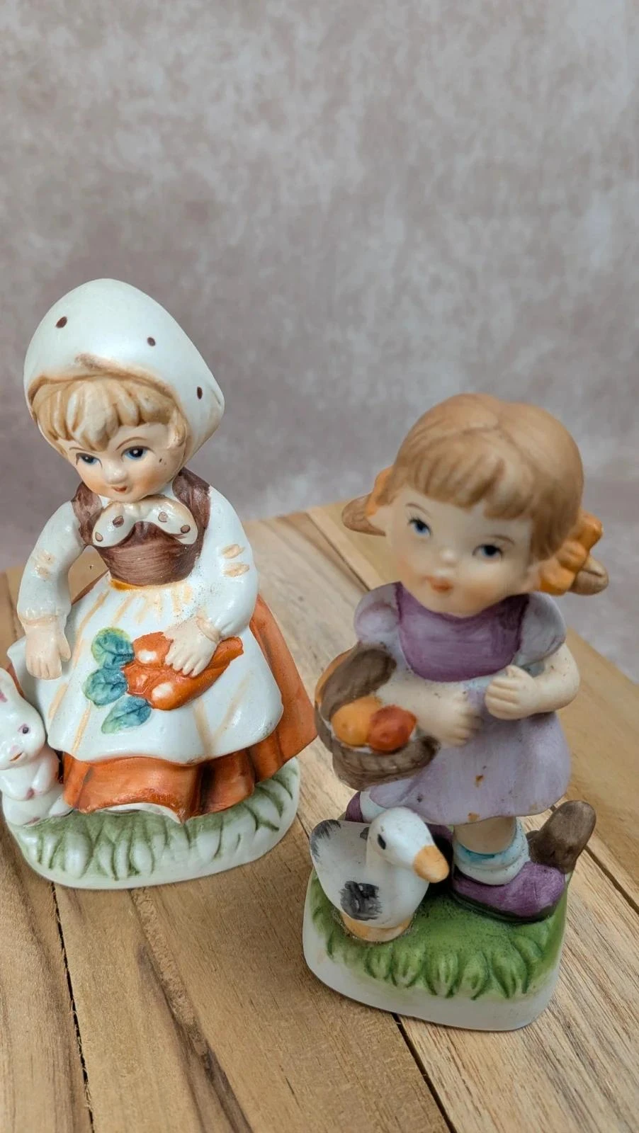 Lot 4 statuettes vintage scène champêtre personnages décoratifs – photo 5